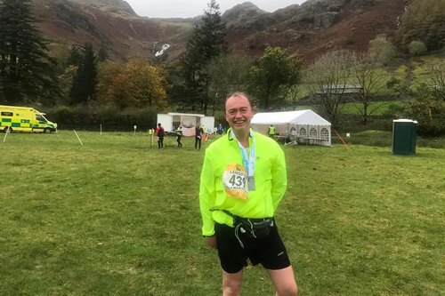 Tim after completing the Langdale half marathon