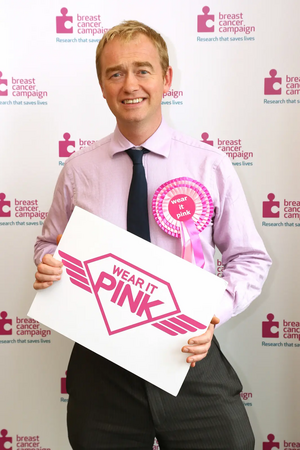 South Lakes MP Tim Farron really was in the pink when he showed his support for a Breast Cancer Campaign fundraising event. 