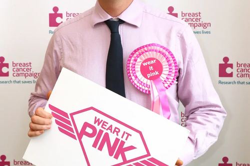 South Lakes MP Tim Farron really was in the pink when he showed his support for a Breast Cancer Campaign fundraising event. 