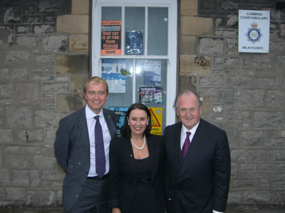 Tim, Lib Dem Police Commissioner Candidate Pru Jupe and Sir Alan Beith MP