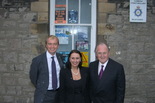 Tim, Lib Dem Police Commissioner Candidate Pru Jupe and Sir Alan Beith MP