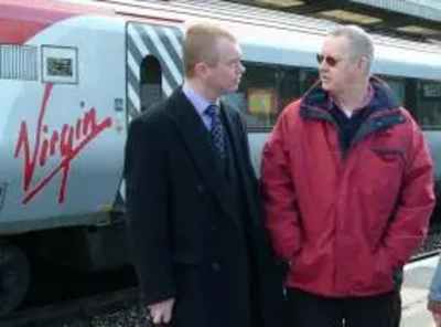 Tim Farron MP & Cllr Andy Shine at Oxenholme Station