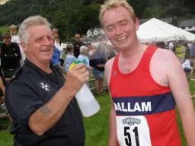 Tim finishing a fell race.  Photo: North West Evening Mail