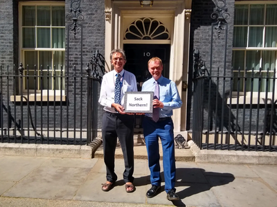 Tim and Robert Talbot on Downing Street