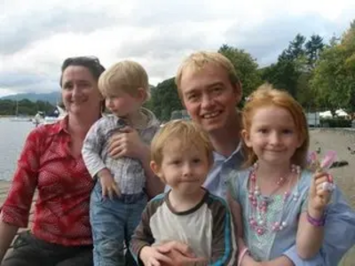 Tim Farron on a family day out